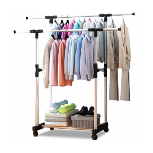 Double Rail Pole Clothes Drying Rack ( স্টেইনলেস স্টিল এর তৈরি অনলা )